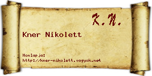 Kner Nikolett névjegykártya